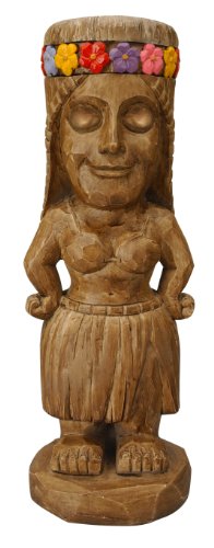 Moonrays 95962 Tiki Themed Outdoor Solar Light, Garden Gnome, Island Princess