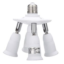 5 in 1 Light Socket Adapter KINGSO E26/E27 Splitter for Standard LED Bulbs Converter with 360 De ...