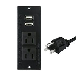 Desktop Power Strip,6.56ft Cord.Conference Recessed Power Strip Socket with Surge Protector ,2-O ...