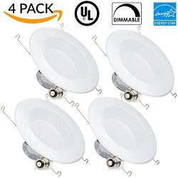 Sunco Lighting 4 Pack of 13W 5/6inch Dimmable LED Retrofit Recessed Lighting Fixture (=75W) 3000 ...