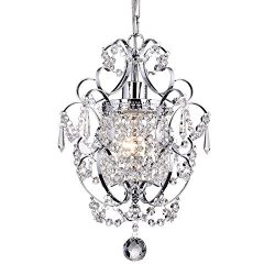 Amorette Chrome Finish Mini Chandelier Wrought Iron Ceiling Light Fixture
