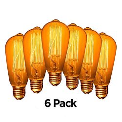 Edison Light Bulb 60 Watt Old Fashioned Vintage Light Bulb, Incandescent Lights 110V E26/E27 Bas ...