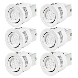 SGL 3-Inch LED Recessed Lighting Kit with GU10 Non-Dimmable 6W LED Bulbs, 5000K Daylight White ( ...