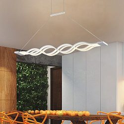 Create For Life Modern Wave LED Pendant Light Fixture Island Pendant Light Ceiling Chandelier Li ...