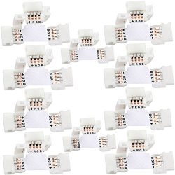 10x T Shape 4 Pins Connector JACKYLED 10mm Non-waterproof Quick Splitter 12V 72W Clips for 5050/ ...