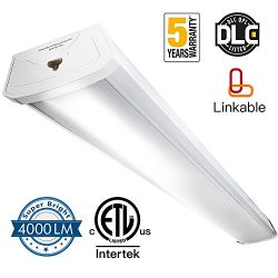 4000 Lumens Linkable LED Wraparound Flushmount Light 4ft, 40W(100W Equivalent) LED Wrap Shop Lig ...