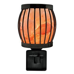 Himalayan Glow 1804 Black Metal Framed Design Air Purifier Nightlight Pink Salt Chunks-Plug-in,  ...