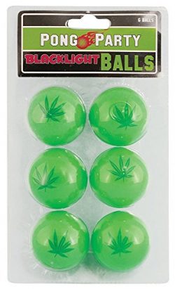 Island Dogs Black Light Hemp Leaf Pong Ball Set – 6 Pack