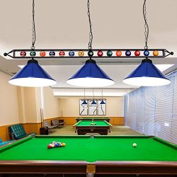 Chende 59” Hanging Pool Table Light Fixture for Game Room Beer Party, Ball Design Metal Bi ...