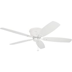 Honeywell Glen Alden 52-Inch Ceiling Fan, Hugger/Flush Mount, Low Profile, Five White/Maple Reve ...