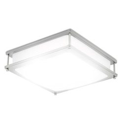 Green Beam Clarity 12 inch LED Square Dimmable Ceiling Light and Fixture Brushed Nickel Finish , ...