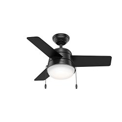 Hunter 36 in. Ceiling Fan with LED Light Kit in Matte Black (Certified Refurbished)