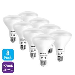 Tenergy Dimmable LED Flood Light Bulbs 60 Watt Equivalent (8W), Warm White Soft White (2700K), B ...