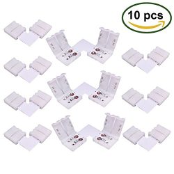 TronicsPros 10pcs 10mm 2 Pin L-shape SMD 5050 5630 LED Strip Connector Right Angle Corner Connec ...