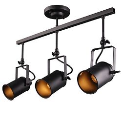 Rustic Adjustable Three Head LED Stage Spotlights Industrial Hanging Fixture Lamp Shade Indoor H ...