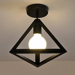 WINSOON Industrial Ceiling Light 1 Light Style Triangle Metal Art Painted Finish Fixtrue