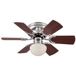 Westinghouse 7213300 Traditional Petite 30 inch Brushed Nickel Indoor Ceiling Fan, Light Kit wit ...