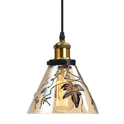 Pendant Lighting Antique Brass Glass Hanging Lights Industrial Edison Vintage Kitchen Lights for ...