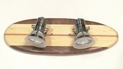 Mini Surfboard Vanity Light with Two Satin Nickel Light Heads