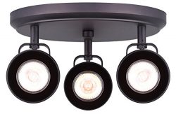 CANARM ICW622A03ORB10 Ltd Polo 3 Light Ceiling/Wall Adjustable Heads, Oil Rubbed Bronze