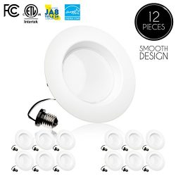 (12 Pack)- 5/6 inch Dimmable LED Downlight, 15W (120W Replacement), EASY INSTALLATION, Retrofit  ...