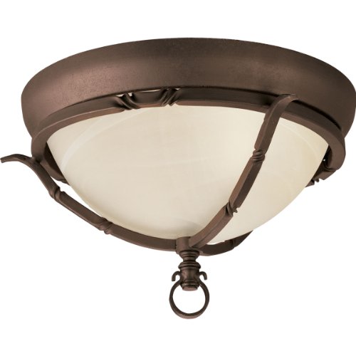 Progress Lighting P3837-102 2-Light Close-To-Ceiling Fixture, Roasted Java