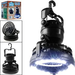 Dreamyth 2in1 Portable 18 LED Tent Camping Light with Ceiling Fan Hiking Outdoor Lantern,America ...