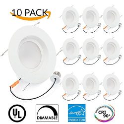 10 PACK – 16Watt 5/6-inch ENERGY STAR UL-listed Dimmable LED Downlight Retrofit Recessed L ...