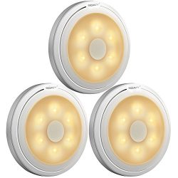 SOAIY Battery Powered Ultra-thin Touch Sensor LED Cabinet Lights, Magnet Stick-on Closet Light,  ...