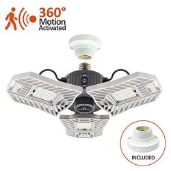 CREATE BRIGHT 60W Motion Activated Ceiling Light for Garage, Warehouse,Workshop,Basement and Oth ...