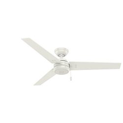 Hunter 59263 Contemporary Cassius Fresh White Ceiling Fan, 52″