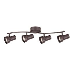 Hampton Bay 4-Light Bronze Fixed Track Lighting Kit with Wave Bar Metal Shade