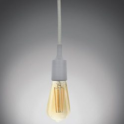 UL-listed Single Socket Pendant Light Fixture (Multi-color), Textile Insulating Lamp Cord, Silic ...