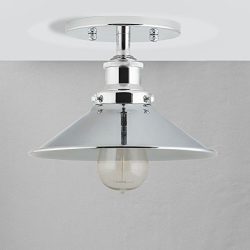 Andante Industrial Ceiling Light Fixture – Chrome – Linea di Liara LL-C407-PC