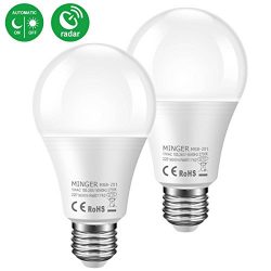 Radar Sensor Led Light Bulb, MINGER 10W A19 Motion Sensor Led Bulb Lights 100W Equivalent for In ...