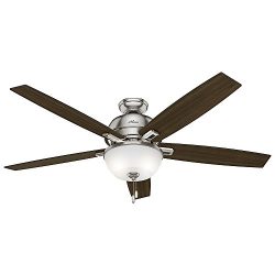 Hunter 54172 60″ Donegan Ceiling Fan with Light, Brushed Nickel