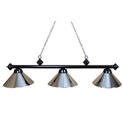 Ozone Black Pool Table Light with Chrome Shades