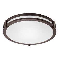 GetInLight LED Flush Mount Ceiling Light, 18-Inch, 30W(150W equivalent), Bronze Finish, 4000K(Br ...