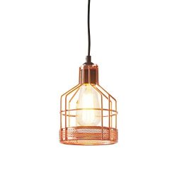 Light Society Halloway Mini Pendant Light, Rose Gold, Modern Industrial Farmhouse Lighting Fixtu ...
