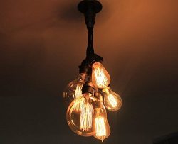 Industrial Cluster Pendant Light Edison Bulb Chandelier Ceiling Light, Industrial Lighting Pende ...