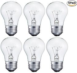 (6-PACK) 40-Watt Light Bulb for Appliance or Ceiling Fan, Incandescent, Crystal Clear, Dimmable, ...