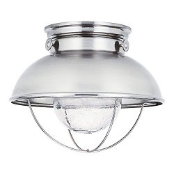 Sea Gull Lighting 886991S-98 Sebring LED Outdoor Flush Mount Ceiling Light with Glass Diffuser,  ...