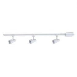 3-Light Mini GU10 Step Head Linear Track Kit Matte White Finish