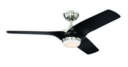 GE Arrowood II 52″ LED Brushed Nickel Indoor Ceiling Fan with SkyPlug Technology for Insta ...