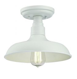 Design House 579631 Kimball 1-Light Semi-Flush Ceiling Mount Industrial Light, Antique White
