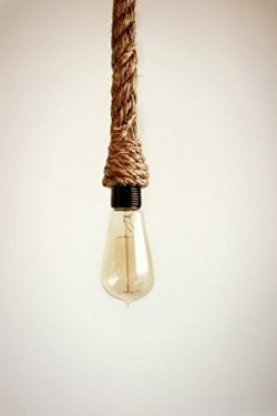 Rope Pendant Light hand wrapped in manila rope for pendent lighting, nautical rope light – ...