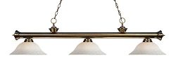 Z-Lite 200-3AB-WM16 3-Light Billiard Light, Antique Brass