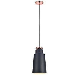 Versanora VN-L00028 Metal Pendant Lamp, Black/Grey/Rose Gold