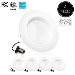 Parmida (4 Pack) 5/6 inch Dimmable LED Downlight, 15W (120W Replacement),EASY INSTALLATION, Retr ...