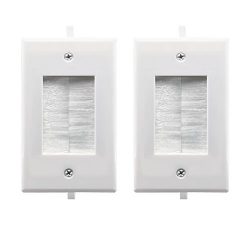 Recessed Low Voltage Cable through Brush Wall Plate,Yomyrayhu,Easy to Mount Outlet,Cable Managem ...